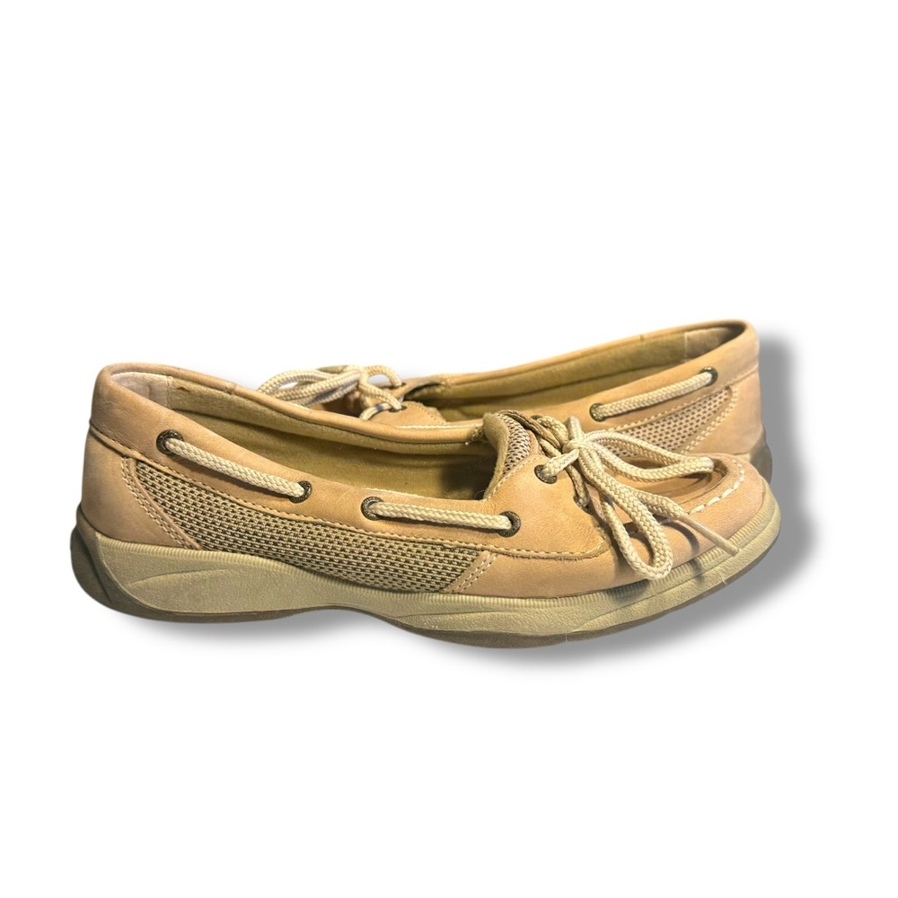 Unisex Kids Tan Leather Boat Shoes Lace Up Laguna Model